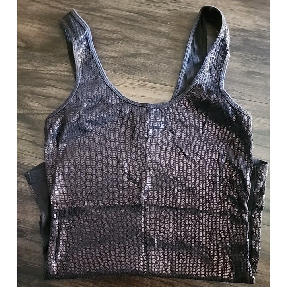 Express Sexy Basic Tank Top Sequin Brown Size Small Women's Juniors